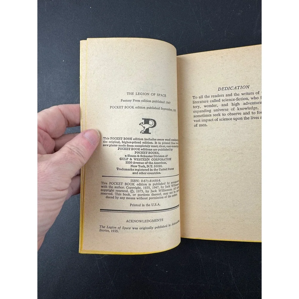 The Legion of‎ Space by Jack Williamson 1977 Pocket Books Sci Fi Vintage